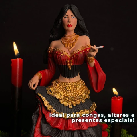Pomba Gira Sete Saias 3 (R) (P/V) 25 cm - Umbanda Candomble - Imagem 4